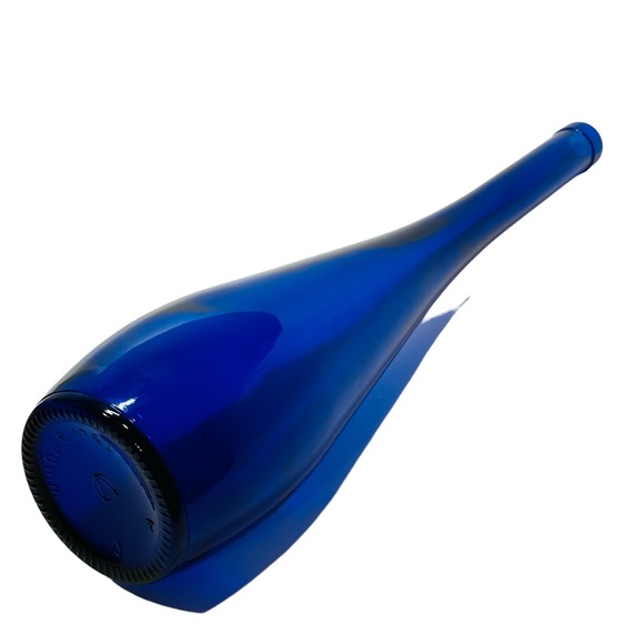 Collectible Vintage Cobalt Blue Glass Bottle - 16.5” Tall, 3” Base - Picture 8 of 10